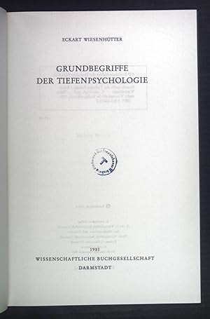 Seller image for Grundbegriffe der Tiefenpsychologie. for sale by books4less (Versandantiquariat Petra Gros GmbH & Co. KG)