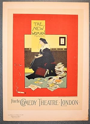 Affiche anglaise por le Comedy Theatre The New Woman by Sidney Grundy. Belfast, 1895.