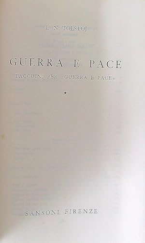 Imagen del vendedor de Romanzi e taccuini. Vol. 1: Guerra e pace - Taccuini per Guerra e Pace a la venta por Librodifaccia