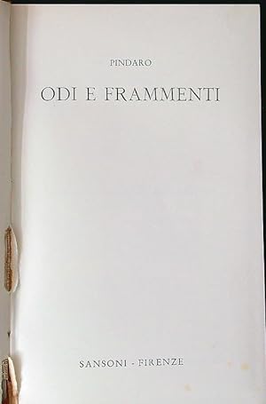 Seller image for Odi e Frammenti for sale by Librodifaccia