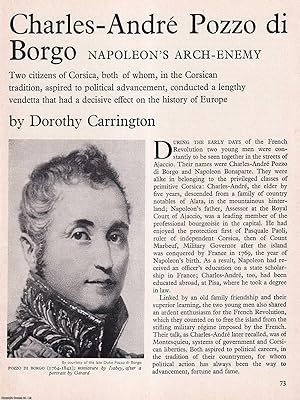Image du vendeur pour Charles-Andre Pozzo di Borgo: Napoleon's Arch-Enemy. An original article from History Today magazine, 1967. mis en vente par Cosmo Books