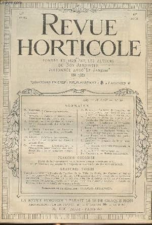 Bild des Verkufers fr LA REVUE HORTICOLE 1925 N 20 - 16 aot - H. Martinet, F. Lesourd : Chronique horticole - G. Bellair : Faits et commentaires : gntique des plantes naines - A. Loizeau : Les jardins  l'exposition internationale des arts dcoratifs - L.-E. Marie Moulinot zum Verkauf von Le-Livre