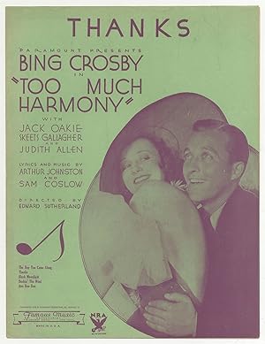 Seller image for [Sheet music]: Thanks for sale by Between the Covers-Rare Books, Inc. ABAA