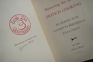 Bild des Verkäufers für Mastering the Art of French Cooking (signed by illustrator Sidonie Coryn + signed letter) zum Verkauf von Medium Rare Books