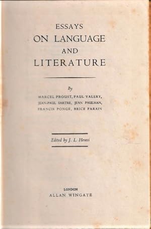 Bild des Verkufers fr Essays on Language and Literature zum Verkauf von Goulds Book Arcade, Sydney