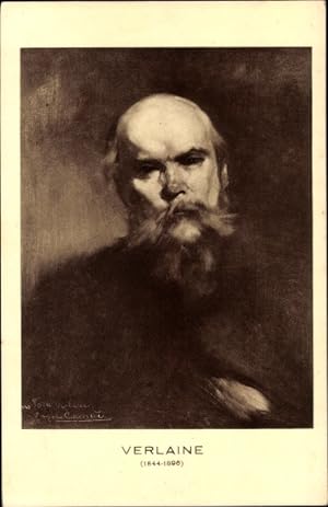 Künstler Ansichtskarte / Postkarte Carriere, Schriftsteller Paul Verlaine, Portrait