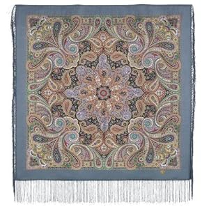 Seller image for Pavlovo Posad Shawl - Townswoman, ash-colored, Silk fringe, 89 * 89 cm for sale by Ruslania