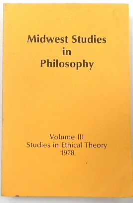 Bild des Verkufers fr Studies in Ethical Theory: Midwest Studies in Philosophy Volume III zum Verkauf von PsychoBabel & Skoob Books