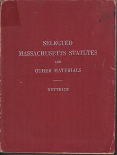 Selected Massachusetts statutes and other materials,