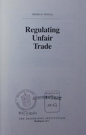 Bild des Verkufers fr Regulating unfair trade. zum Verkauf von Antiquariat Bookfarm