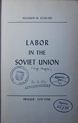 Bild des Verkufers fr Labor in the Soviet Union. zum Verkauf von Antiquariat Bookfarm