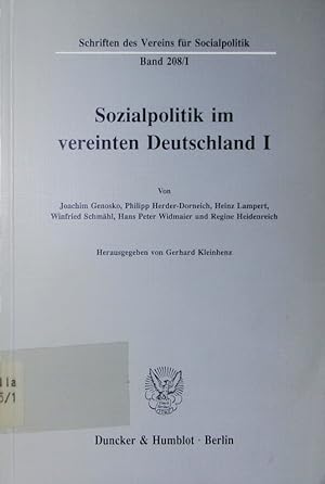 Immagine del venditore per Sozialpolitik im vereinten Deutschland. - 1. venduto da Antiquariat Bookfarm