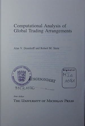 Image du vendeur pour Computational analysis of global trading arrangements. mis en vente par Antiquariat Bookfarm