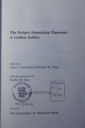 Image du vendeur pour The Stolper-Samuelson theorem. a golden jubilee. mis en vente par Antiquariat Bookfarm