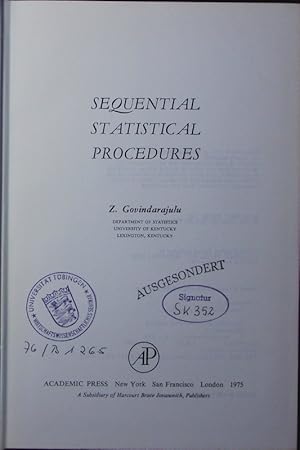 Immagine del venditore per Sequential statistical procedures. venduto da Antiquariat Bookfarm