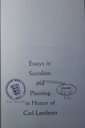 Seller image for Essays in socialism and planning in honor of Carl Landauer. for sale by Antiquariat Bookfarm