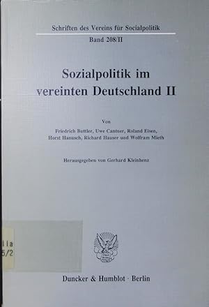 Immagine del venditore per Sozialpolitik im vereinten Deutschland. - 2. venduto da Antiquariat Bookfarm