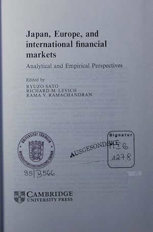 Seller image for Japan, Europe and international financial markets. analytical and empirical perspectives. for sale by Antiquariat Bookfarm