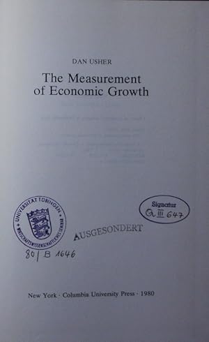 Image du vendeur pour The measurement of economic growth. mis en vente par Antiquariat Bookfarm