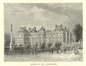 PALACE OF THE LUXEMBOURG 1890s ART PRINT WOOD ENGRAVING