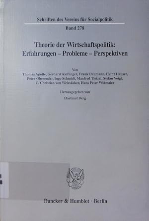 Immagine del venditore per Theorie der Wirtschaftspolitik. Erfahrungen, Probleme, Perspektiven. venduto da Antiquariat Bookfarm