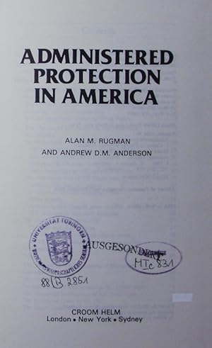 Bild des Verkufers fr Administered protection in America. zum Verkauf von Antiquariat Bookfarm