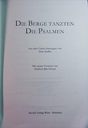 Bild des Verkufers fr Die Berge tanzten. Die Psalmen. zum Verkauf von Antiquariat Bookfarm