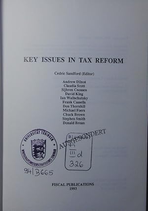 Bild des Verkufers fr Key issues in tax reform. zum Verkauf von Antiquariat Bookfarm