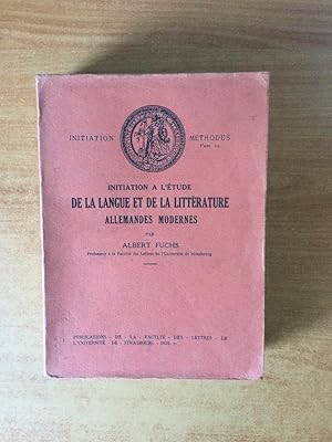 Immagine del venditore per INITIATION A L'ETUDE DE LA LANGUE ET DE LA LITTERATURE ALLEMANDES MODERNES venduto da KEMOLA