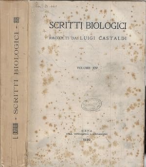 Bild des Verkufers fr Scritti biologici Volume XIV 1939 zum Verkauf von Biblioteca di Babele