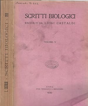 Bild des Verkufers fr Scritti biologici Volume V 1930 zum Verkauf von Biblioteca di Babele