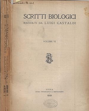 Bild des Verkufers fr Scritti biologici Volume VI 1931 zum Verkauf von Biblioteca di Babele