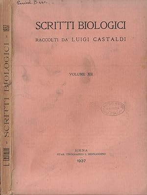 Bild des Verkufers fr Scritti biologici Volume XII 1937 zum Verkauf von Biblioteca di Babele