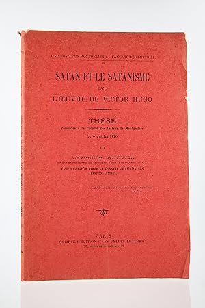 Seller image for Satan et Satanisme dans l'Oeuvre de Victor Hugo for sale by Librairie Le Feu Follet