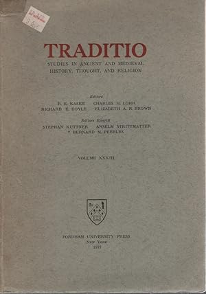 Bild des Verkufers fr Traditio: Studies in Ancient and Medieval History, Thought, and Religion. Volume XXXIII. zum Verkauf von Fundus-Online GbR Borkert Schwarz Zerfa