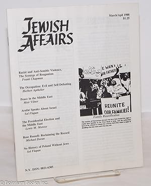 Seller image for Jewish affairs: Vol. 18, no. 2, March-April 1988 for sale by Bolerium Books Inc.