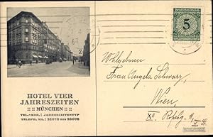 Bild des Verkufers fr Ansichtskarte / Postkarte Mnchen Bayern, Hotel Vier Jahreszeiten zum Verkauf von akpool GmbH