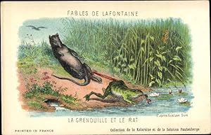 Image du vendeur pour Knstler Ansichtskarte / Postkarte Dor, Gustave, Fables de Lafontaine, La Grenouille et le Rat mis en vente par akpool GmbH