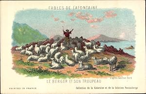 Imagen del vendedor de Knstler Ansichtskarte / Postkarte Dor, Gustave, Fables de Lafontaine, Le Berger et son Troupeau a la venta por akpool GmbH