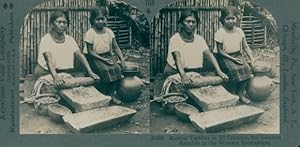 Stereo Ansichtskarte / Postkarte El Salvador, Making Tortillas - Keystone View Company 103