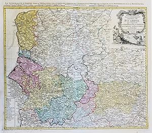 Imagen del vendedor de Carte du Gouvernement General de Picardie qui comprend le Generalite d'Amiens avec l'Artois & les Frontieres des Pays Bas" - Picardie Abbeville Amiens Corbie Arras Bapaume Lille Guise Moncornet Valenciennes Maubeuge Lens France Frankreich Carte a la venta por Antiquariat Steffen Vlkel GmbH