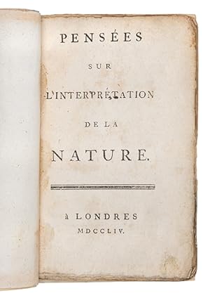 Immagine del venditore per Penses sur l'interprtation de la Nature. venduto da Librairie HATCHUEL