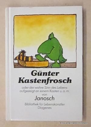 Imagen del vendedor de Gnter Kastenfrosch oder Der wahre Sinn des Lebens. Zrich, Diogenes, 1991. Kl.-8vo. Durchgngig farbig illustriert. 58 S., 3 Bl. Farbiger Or.-Pp. (ISBN 3257007981). a la venta por Jrgen Patzer