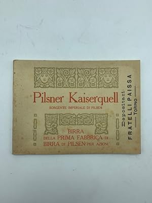 Pilsner Kaiserquell. Sorgente imperiale di Pilsen. Birra della prima fabbrica di birra di Pilsen
