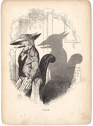FOXY,the cariacatures of Charles Henry Bennett shadow drawing 1850 art print