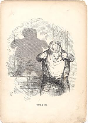 TURTLE,the cariacatures of Charles Henry Bennett shadow drawing 1850 art print