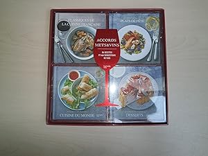 Image du vendeur pour Accords mets et vins : Coffret en 4 volumes : Classiques de la cuisine franaise ; Plats de fte ; Desserts ; Cuisine du monde mis en vente par Le temps retrouv