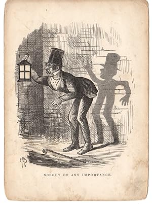 NOBODY,the cariacatures of Charles Henry Bennett shadow drawing 1850 art print