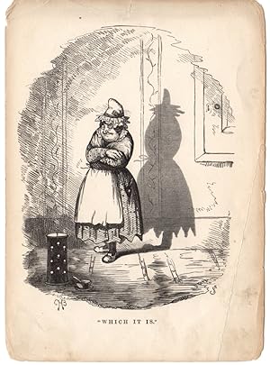 WHICH IT IS ,the cariacatures of Charles Henry Bennett shadow drawing 1850 art print