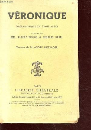 Bild des Verkufers fr Vronique - opra-comique en trois actes zum Verkauf von Le-Livre
